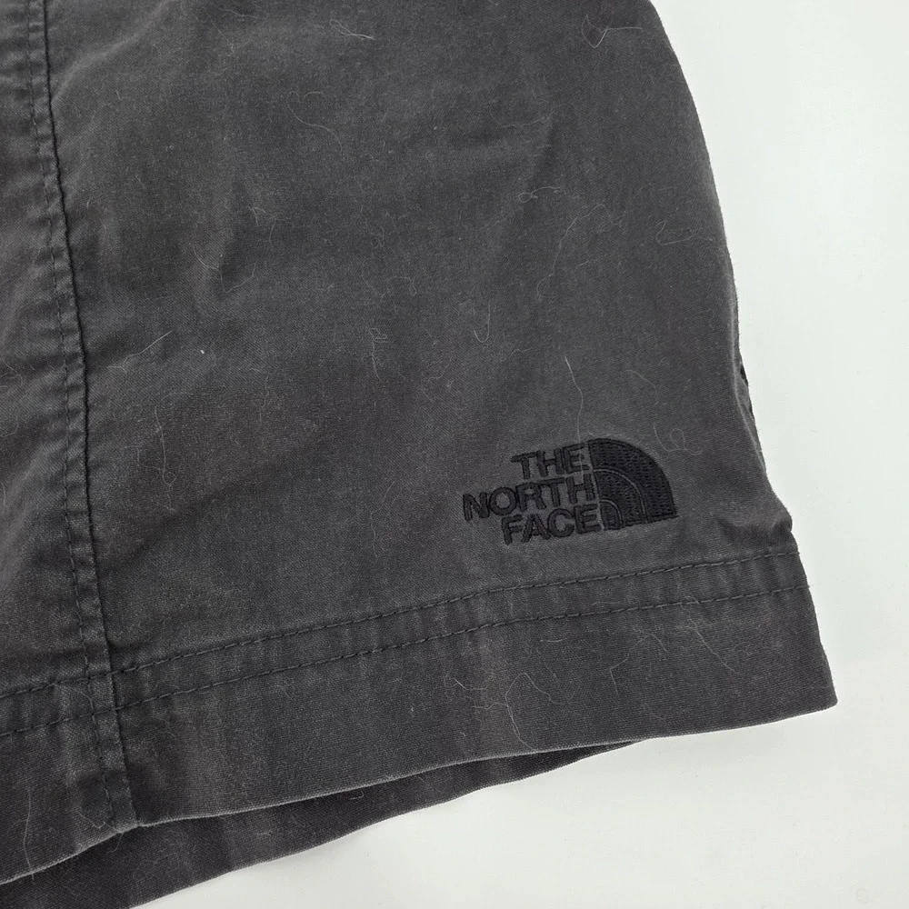 The North Face Mens Shorts Gray Medium Drawstring Elastic Waist Cotton Nylon